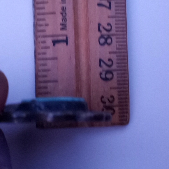 VERY VINTAGE Native American Natural Turquoise Sterling Silver w Feather PENDANT - Picture 11 of 16